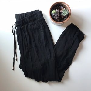 Lightweight black drawstring pants